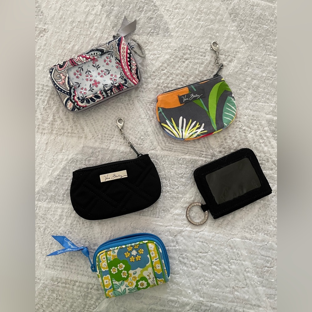 Lot of 5 Vera Bradley ID keychain wallets